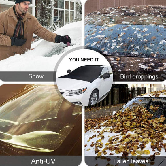 Automobile Silver Coated Cloth Sunshade Snow Shield, Style: Front Rubber Band
