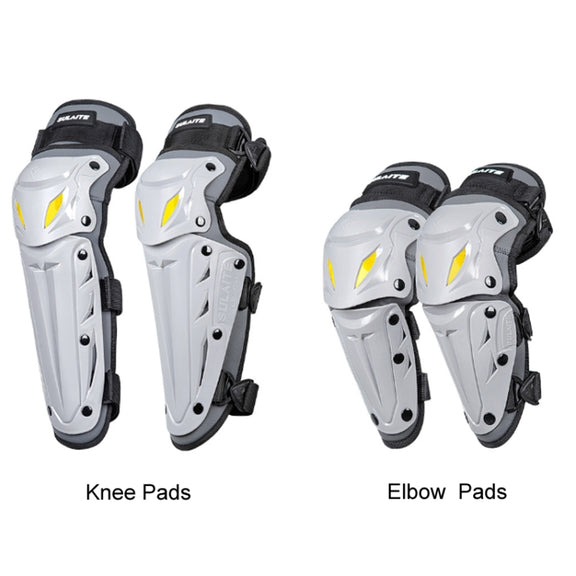 SULAITE Motorcycle Outdoor Riding Breathable Protective Equipment, Color: 2pcs /Set Elbow Pads Gray