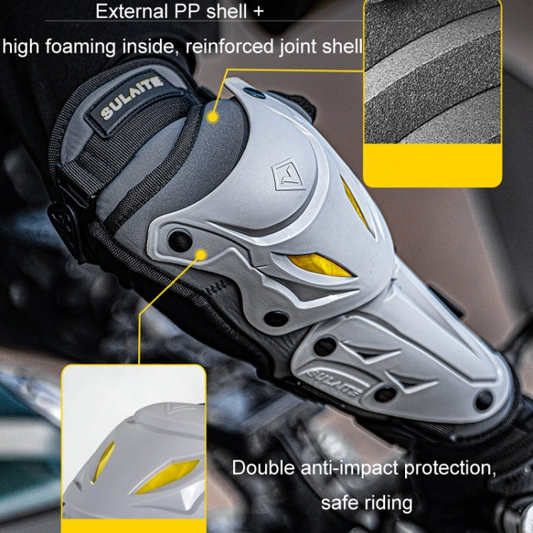 SULAITE Motorcycle Outdoor Riding Breathable Protective Equipment, Color: 2pcs /Set Elbow Pads Gray