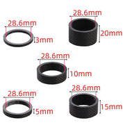 5pcs /Set Bicycle Carbon Fiber Gasket Fork Bowl Set Handlebar Pad 3/5/10/15/20mm