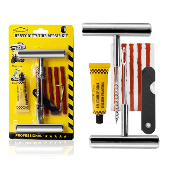 6 In 1 Car Tire Repair Tool Set Motorcycle Vacuum Tire Emergency Fast Repair Toolkit