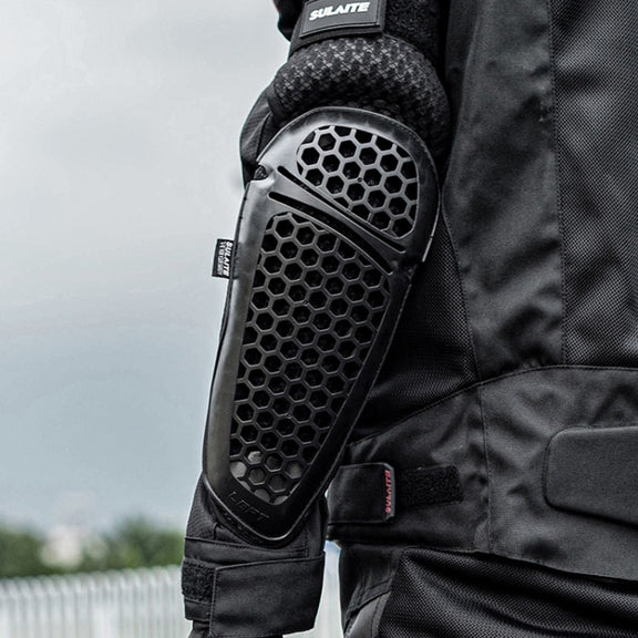 SULAITE Cycling Honeycomb Breathable Heat Dissipation Motorcycle Adjustable Protective Gear, Style: 2pcs /Set Knee Pads
