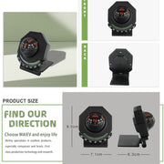 2 In 1 Car Compass With Slope Gauge Foldable High Precision Guide Ball(English Version)