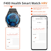 F400  1.55 Inch Screen Smart Watch Support ECG/ Blood Oxygen / Blood Sugar / 150+ Sports Mode, Color: Black Bamboo