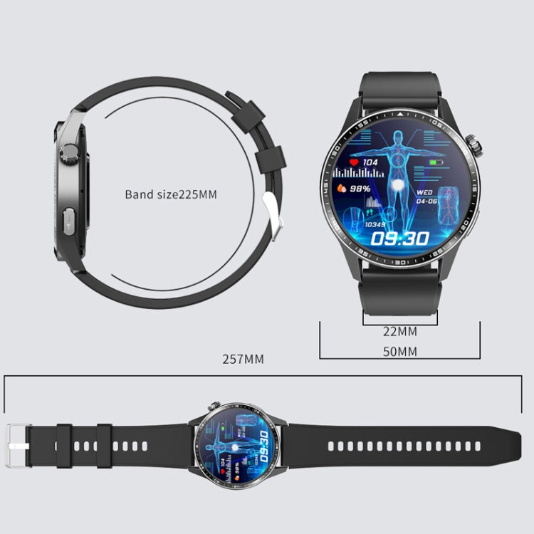 F400  1.55 Inch Screen Smart Watch Support ECG/ Blood Oxygen / Blood Sugar / 150+ Sports Mode, Color: Black Leather