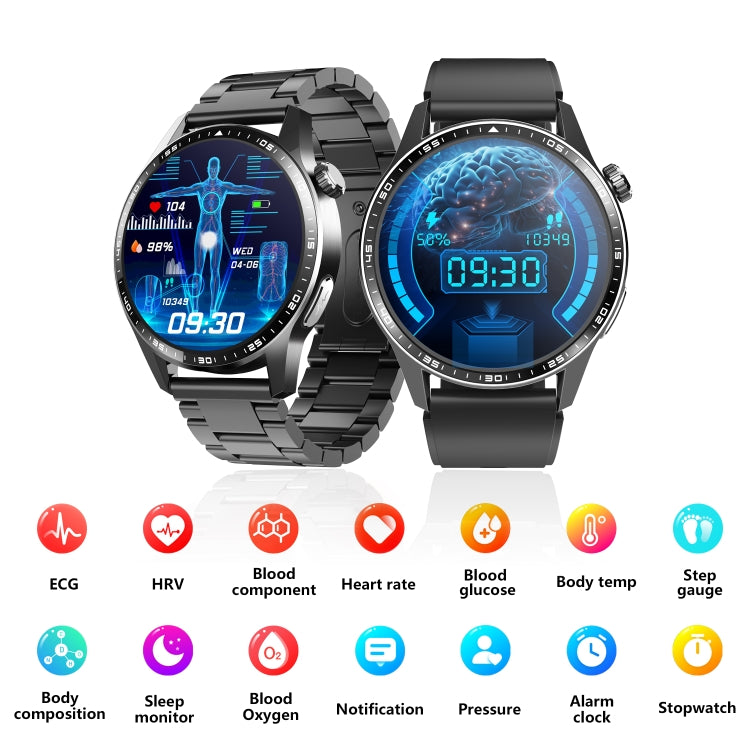 F400  1.55 Inch Screen Smart Watch Support ECG/ Blood Oxygen / Blood Sugar / 150+ Sports Mode, Color: Black Bamboo