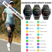 F400  1.55 Inch Screen Smart Watch Support ECG/ Blood Oxygen / Blood Sugar / 150+ Sports Mode, Color: Black Bamboo