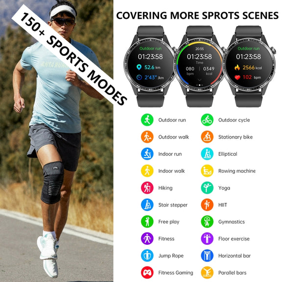 F400  1.55 Inch Screen Smart Watch Support ECG/ Blood Oxygen / Blood Sugar / 150+ Sports Mode, Color: Black Bamboo