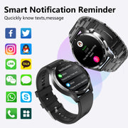 F400  1.55 Inch Screen Smart Watch Support ECG/ Blood Oxygen / Blood Sugar / 150+ Sports Mode, Color: Black Leather