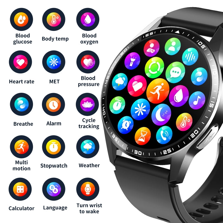 F400  1.55 Inch Screen Smart Watch Support ECG/ Blood Oxygen / Blood Sugar / 150+ Sports Mode, Color: Black Bamboo