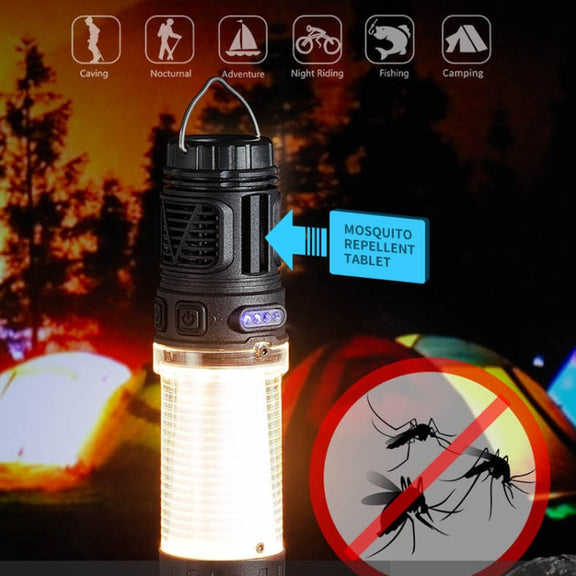 3 in 1 LED Mosquito Repellent Camping Light Magnetic Outdoor Tent Light(W8122 Black)