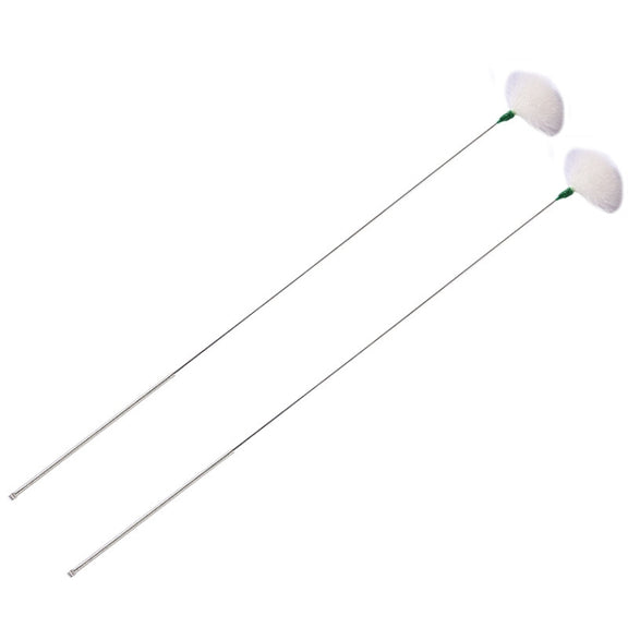 2pcs Medium Heads Silver Needle Goose Quill Stick Ear Picking Tool