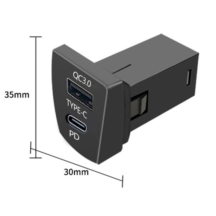 For Toyota RAV4 / WILDLANDER USB-PD Port 60W Fast Charging Modified Car Charger(Ordinary Power Cord)