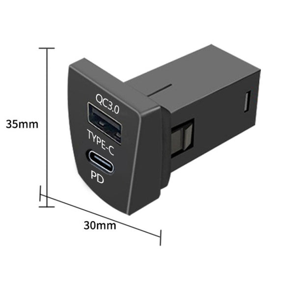 For Toyota RAV4 / WILDLANDER USB-PD Port 60W Fast Charging Modified Car Charger(Ordinary Power Cord)
