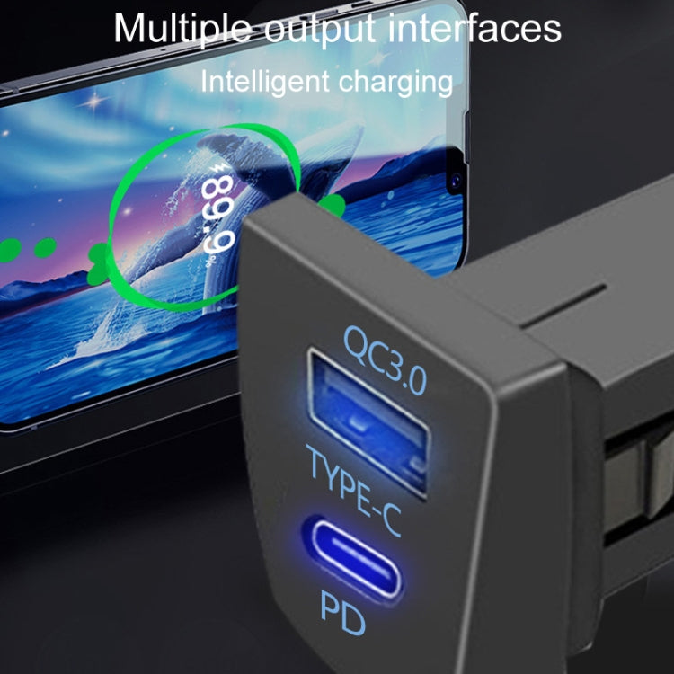 For Toyota RAV4 / WILDLANDER USB-PD Port 60W Fast Charging Modified Car Charger(Non-Destructive Cord)