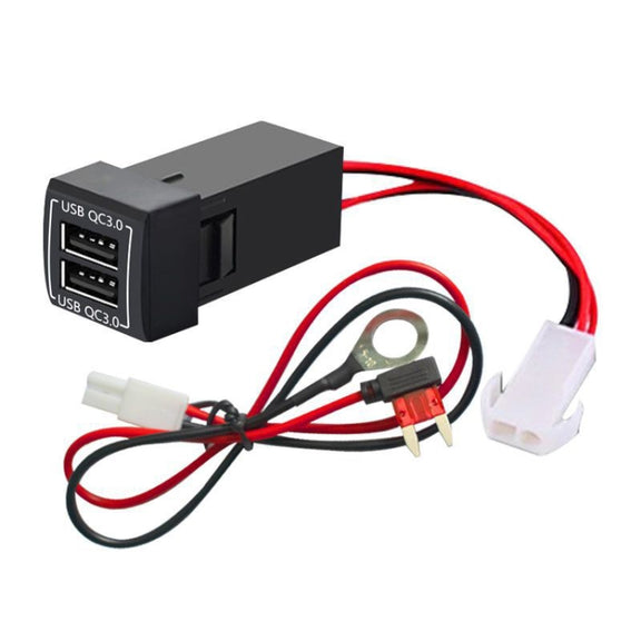 For Toyota Corolla / Levin / Avalon / Prado / Wildlander / Camry Dual-USB Modified Car Charger, Model: Insurance Box Cord