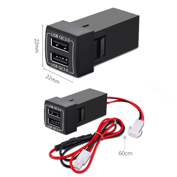 For Toyota Corolla / Levin / Avalon / Prado / Wildlander / Camry Dual-USB Modified Car Charger, Model: Insurance Box Cord