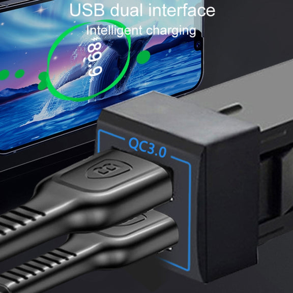 For Toyota Corolla / Levin / Avalon / Prado / Wildlander / Camry Dual-USB Modified Car Charger, Model: Insurance Box Cord