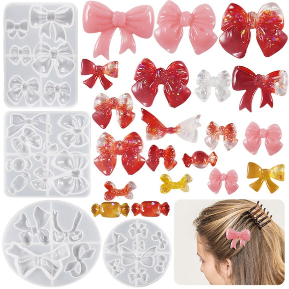 Bowknot Hairpin Jewelry Silicone Molds DIY Epoxy Resin Casting Mould Style 003