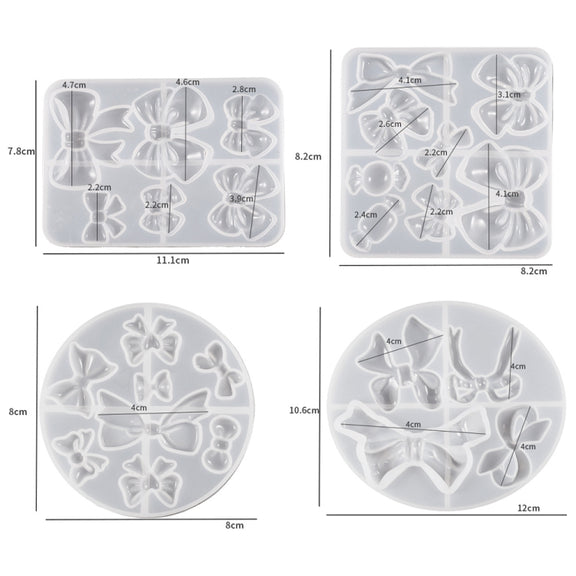 Bowknot Hairpin Jewelry Silicone Molds DIY Epoxy Resin Casting Mould Style 003