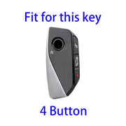 For 2024 BMW X7 Hallmo Cowhide Car Key Protection Cover(Blue)