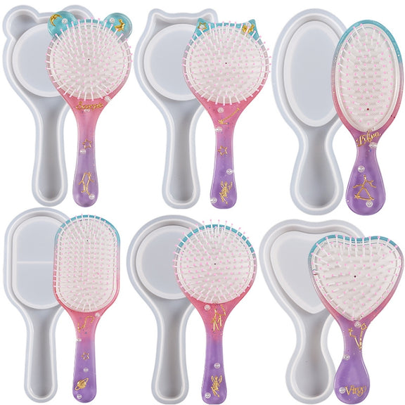 Air Cushion Comb Set Silicone Mold DIY Epoxy Resin Craft Making Mold, Spec: Heart Shape 006