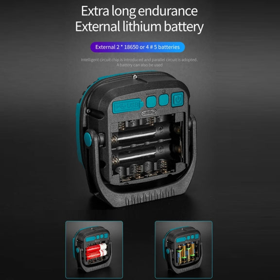 COB Work Lilight Type-C Charging Outdoor Lighting Floodlight(W892-1 Blue Without Battery)