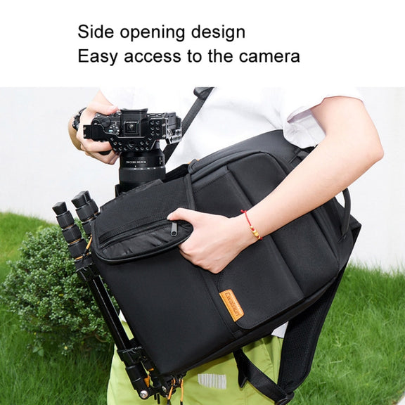 Cwatcun D93 Casual Camera Bag Water-resistant Photography Bag(3.0 Small Black)