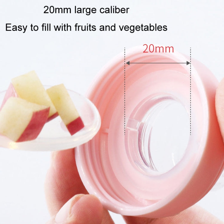 Portable Dual-purpose Baby Food Feeding Spoon Fruit Vegetable Silicone Feeding Pacifier Bottle(Pink)