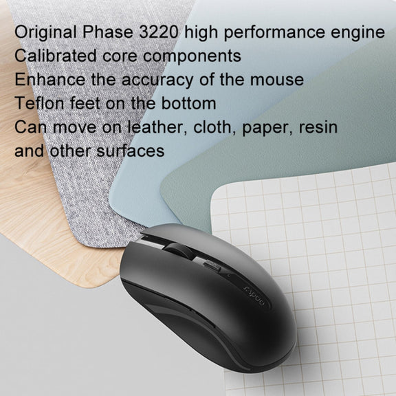 Rapoo M350G Bluetooth/2.4G Wireless Mouse Office Desktop Laptop Mute Mouse(White)
