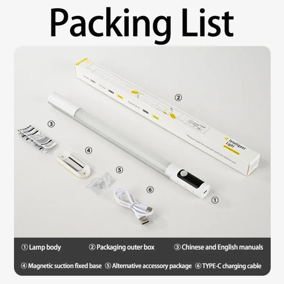 Rechargeable Under Cabinet LED Motion Sensor Night Light with Digital Display 1200mAH(Silver)
