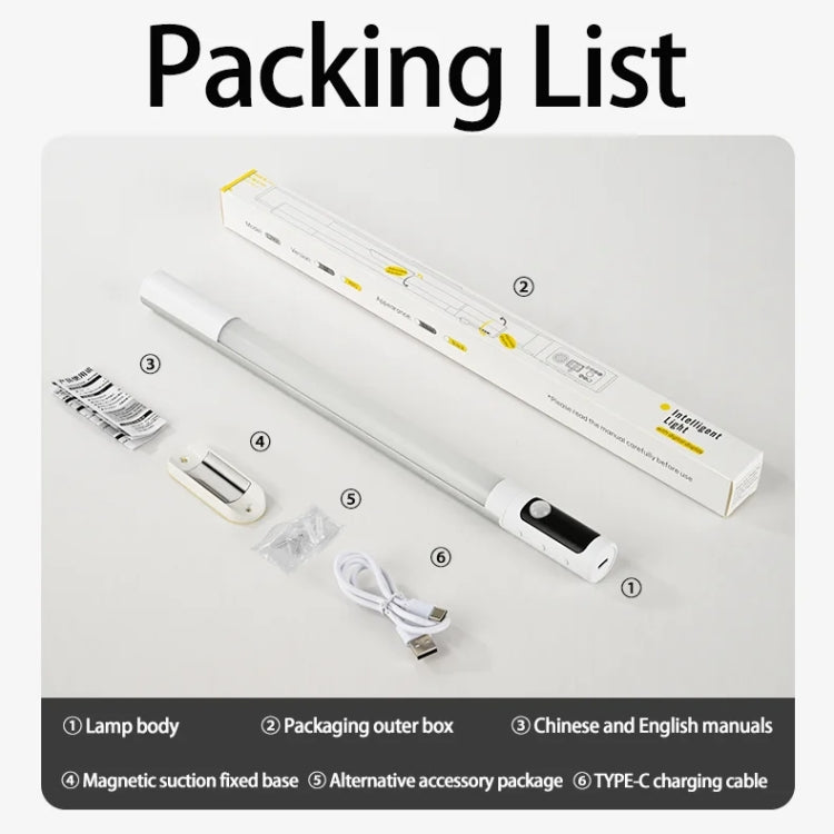 Rechargeable Under Cabinet LED Motion Sensor Night Light with Digital Display 1200mAH(Black)