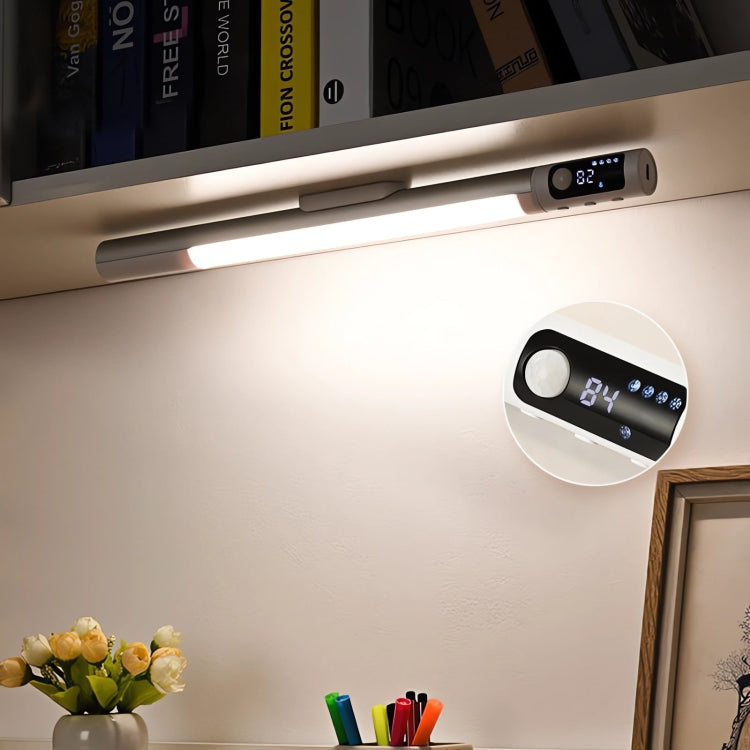 Rechargeable Under Cabinet LED Motion Sensor Night Light with Digital Display 1200mAH(Silver)
