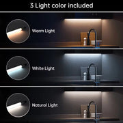 Rechargeable Under Cabinet LED Motion Sensor Night Light with Digital Display 1200mAH(Silver)