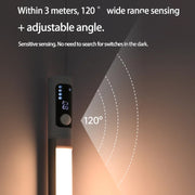 Rechargeable Under Cabinet LED Motion Sensor Night Light with Digital Display 1200mAH(Silver)