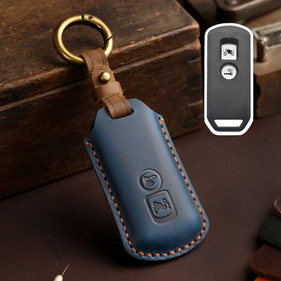 For Honda NS125LA/Lead125/PCX160/Forza 350 Hallmo Motorcycle Key Case, Color: 2 Keys Blue
