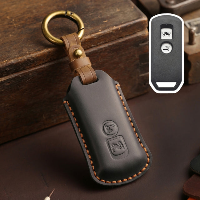 For Honda NS125LA/Lead125/PCX160/Forza 350 Hallmo Motorcycle Key Case, Color: 2 Keys Black