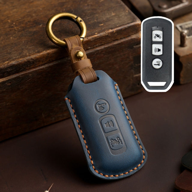 For Honda NS125LA/Lead125/PCX160/Forza 350 Hallmo Motorcycle Key Case, Color: 3 Keys Blue