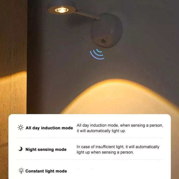 Rechargeable LED Motion Sensor Wireless Spotlight Dimmable Picture Light 1200mAH(White)