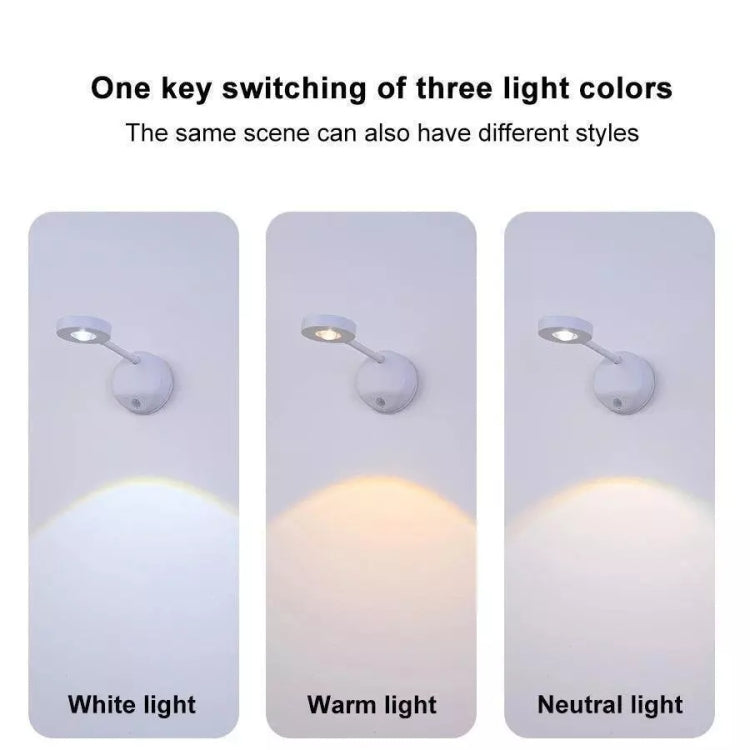Rechargeable LED Motion Sensor Wireless Spotlight Dimmable Picture Light 1200mAH(White)