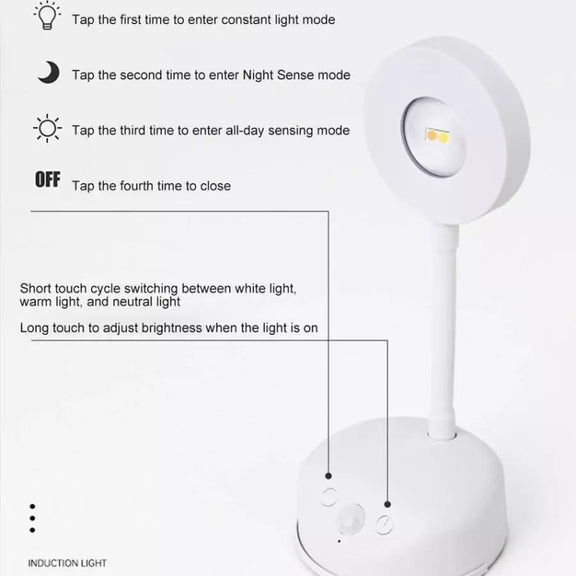 Rechargeable LED Motion Sensor Wireless Spotlight Dimmable Picture Light 2000mAH(Black)