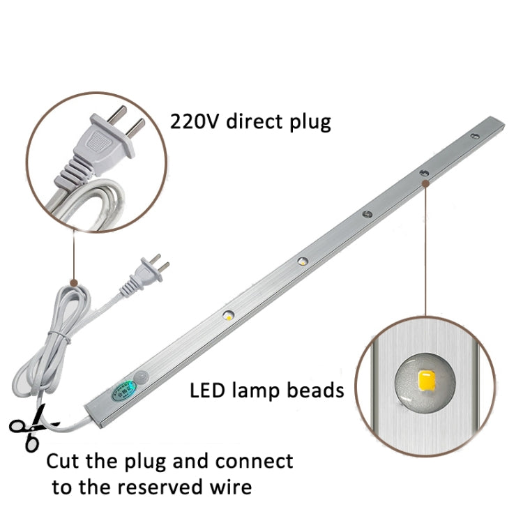 220V CN Plug Motion Sensor Wardrobe Cabinet Lamp LED Light Bar, Spec: Warm White 70cm