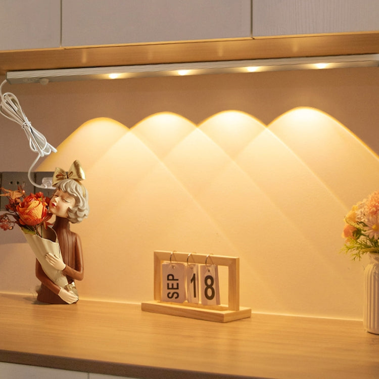 220V CN Plug Motion Sensor Wardrobe Cabinet Lamp LED Light Bar, Spec: Warm White 80cm