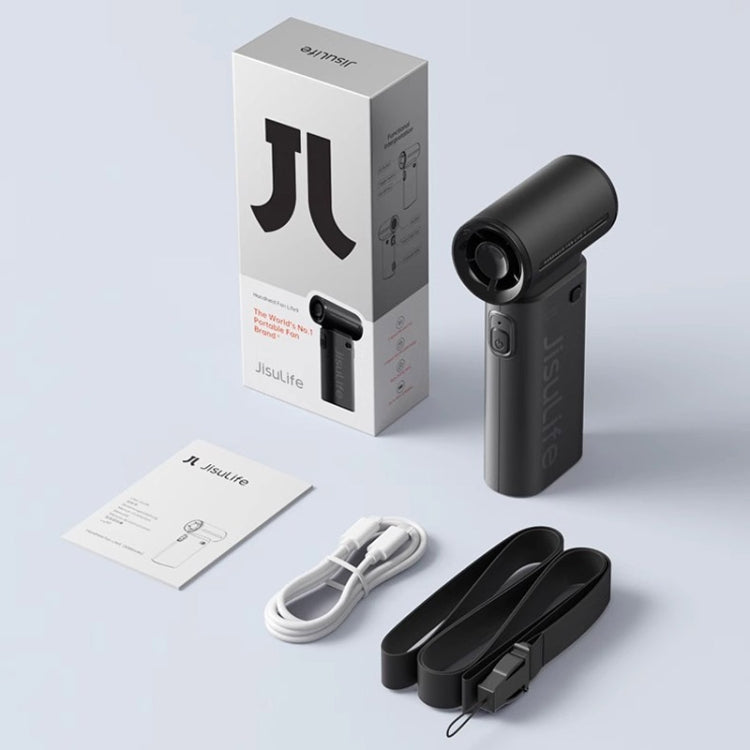 JisuLife High Speed Handheld Small Fan Mini Portable USB Rechargeable Desktop Cooling Electric Fan, Battery Capacity: 5000mAh(Gray)