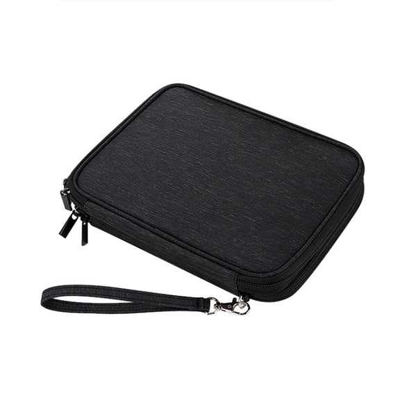 SM08 Large Capacity Water-resistant Portable Double-layer Digital Storage Bag, Size: L(Black)