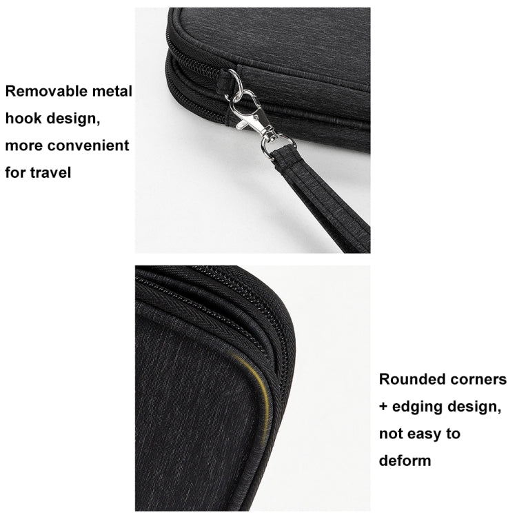 SM08 Large Capacity Water-resistant Portable Double-layer Digital Storage Bag, Size: L(Black)