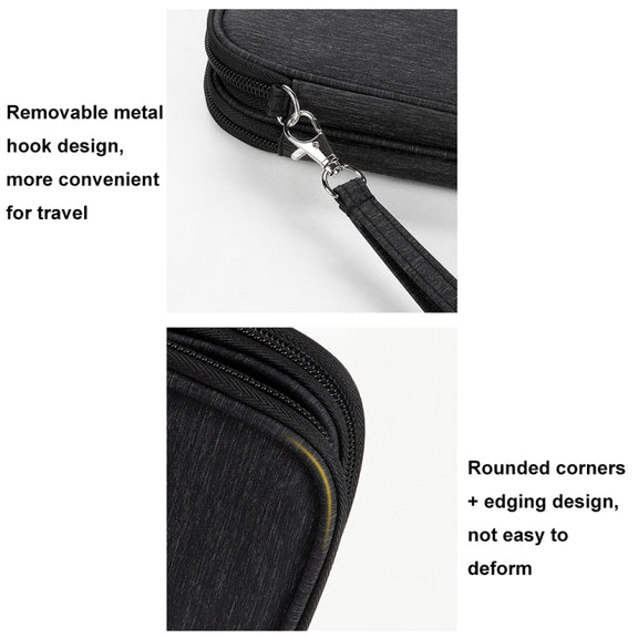 SM08 Large Capacity Water-resistant Portable Double-layer Digital Storage Bag, Size: L(Black)