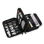 SM08 Large Capacity Water-resistant Portable Double-layer Digital Storage Bag, Size: L(Black)
