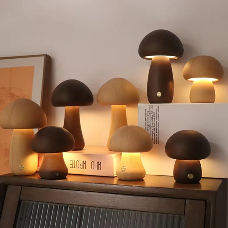 Mushroom Shape Night Light Touch Control Dimmable Bedside Atmosphere Lamp, Style: A Type Beech