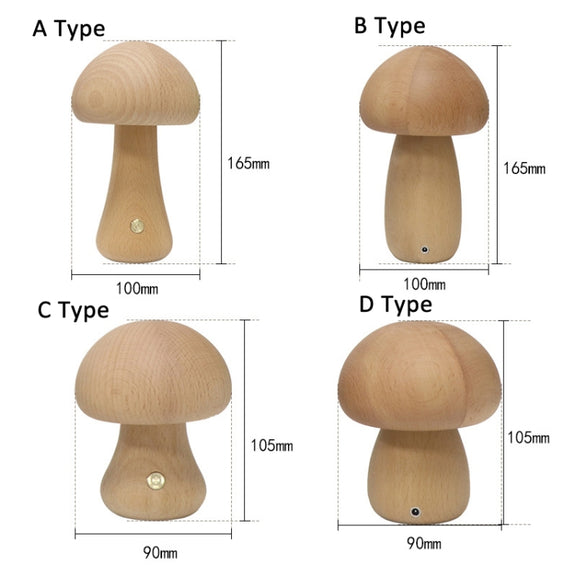 Mushroom Shape Night Light Touch Control Dimmable Bedside Atmosphere Lamp, Style: A Type Beech